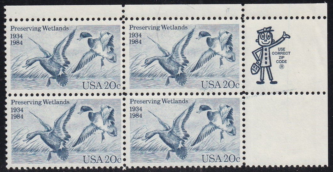 # 2092 (1984) Mallards - Mr. Zip, BK/4, UR, MNH