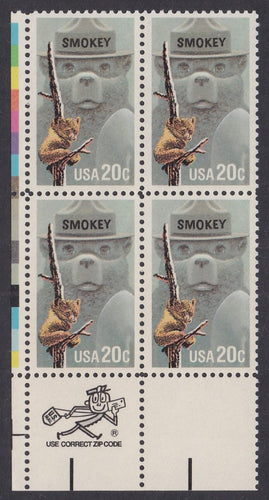 # 2096 (1984) Smokey Bear - Mr. Zip, BK/4, LL, MNH