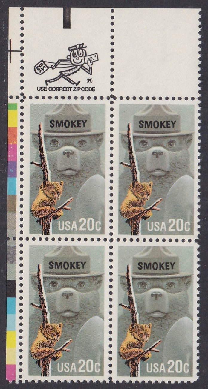 # 2096 (1984) Smokey Bear - Mr. Zip, BK/4, UL, MNH