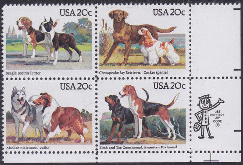# 2098-2101 (1984) Dogs - Mr. Zip, BK/4, LR, MNH