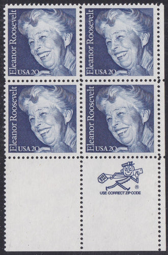 # 2105 (1984) Roosevelt - Mr. Zip, BK/4, LR, MNH