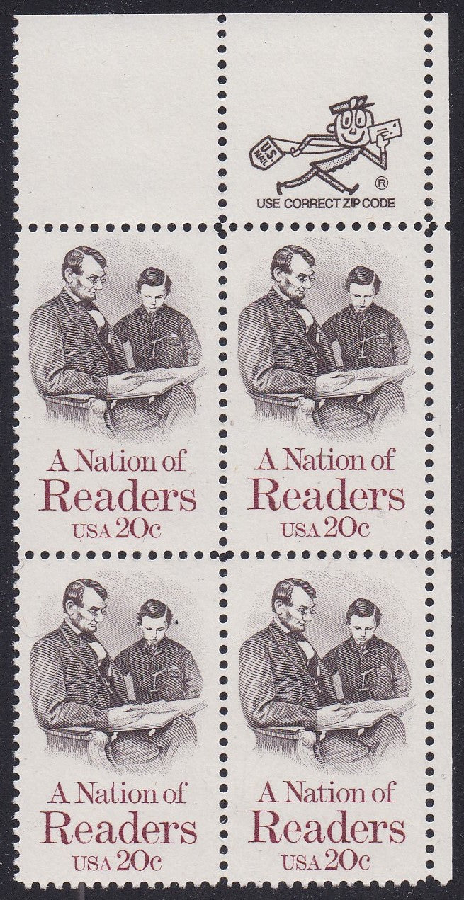 # 2106 (1984) Reading - Mr. Zip, Bk/4, UR, MNH