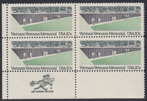 # 2109 (1984) Vietnam Memorial - Mr. Zip, BK/4, LL, MNH