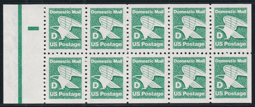 # 2113a (1985) Eagle, 'D', Fourth Transition Rate - Bklt pane, No #, MNH (B)