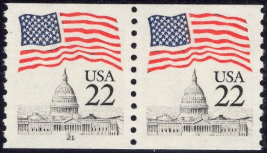 # 2115 (1985) Flag over Capitol Dome, WB Tag - PS/2, #21, MNH