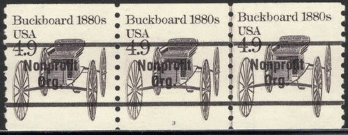 # 2124a (1985) 1880's Buckboard, Precancel, NG - PS/3, #3, XF MNH