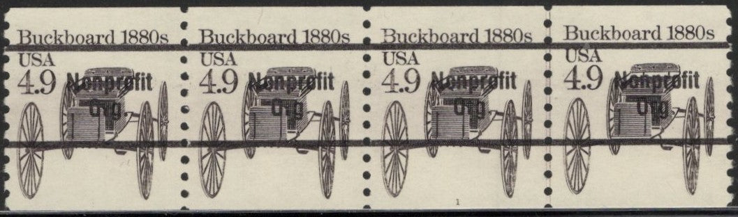 # 2124a (1985) 1880's Buckboard, Precancel, NG - PS/4, #1, XF MNH
