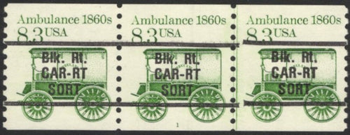 # 2128a (1985) 1860's Ambulance, Precancel - PS/3, #1, XF MNH