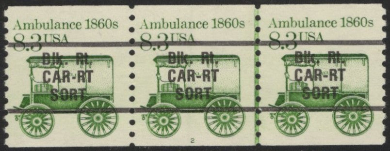 # 2128a (1985) 1860's Ambulance, Precancel, No Gap - PS/3, #1, XF MNH