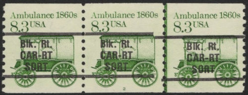 # 2128a (1985) 1860's Ambulance, Precancel - PS/3, #2, XF MNH