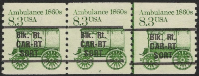 # 2128a (1985) 1860's Ambulance, Precancel - PS/3, #2, XF MNH