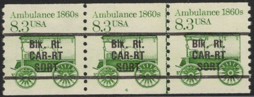 # 2128a (1985) 1860's Ambulance, Precancel - PS/3, #4, XF MNH