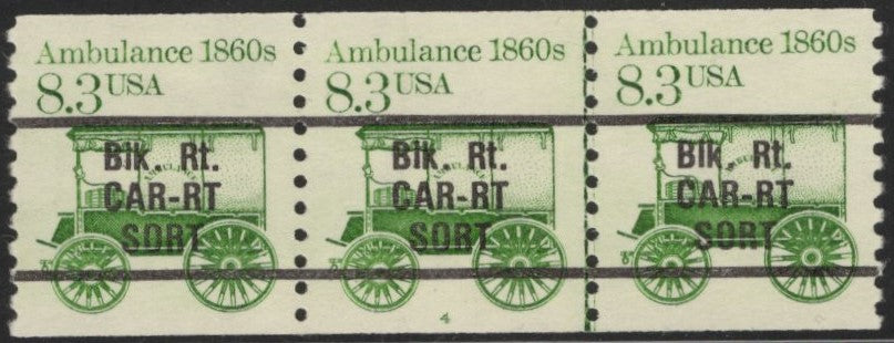 # 2128a (1985) 1860's Ambulance, Precancel - PS/3, #4, XF MNH