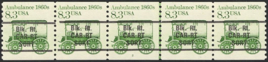 # 2128a (1985) 1860's Ambulance, Precancel - PS/5, #2, Gap 2L, VF MNH