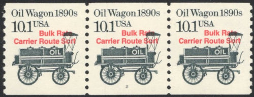 # 2130a (1988) 1890's Oil Wagon, Red Precancel - PS/3, #2, XF MNH