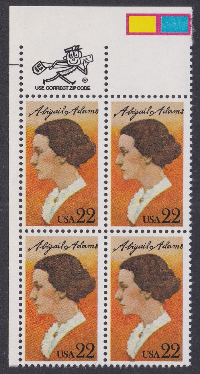 # 2146 (1985) Adams - Mr. Zip, BK/4, UL, MNH