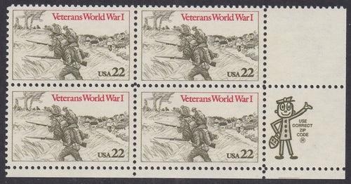 # 2154 (1985) World War I - Mr. Zip, BK/4, LR, MNH