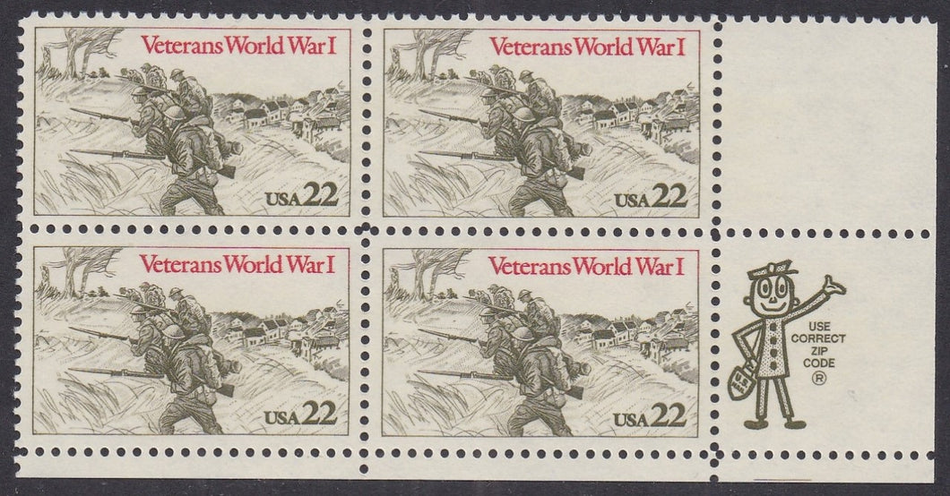 # 2154 (1985) World War I - Mr. Zip, BK/4, LR, MNH