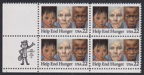 # 2164 (1985) End Hunger - Mr. Zip, BK/54, LL, MNH