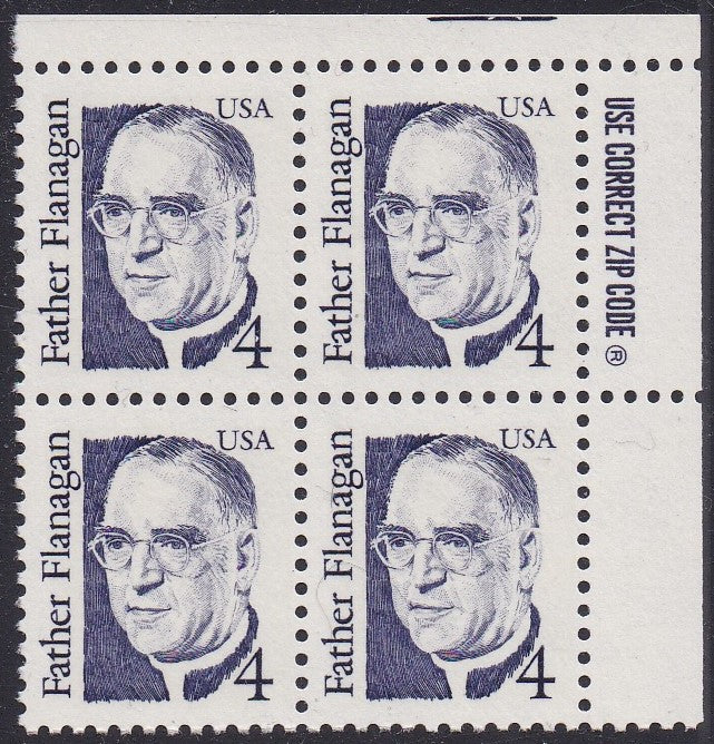 # 2171 (1986) Flanagan, Blue Violet, LB tag, DG, perf 11 - Zip BK/4, UR, MNH
