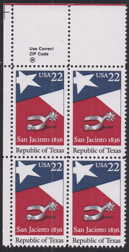 # 2204 (1986) Texas - Zip Coder, BK/4, UL, MNH