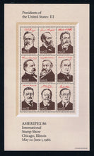 # 2216-19 (1986) Ameripex Presidents - S/S, MNH, SPECIAL SALE - BELOW FACE