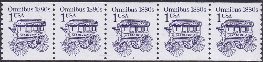 # 2225b (1986) 1880's Omnibus, SG, Not Tag - PS/5, #3, VF MNH (PNC)