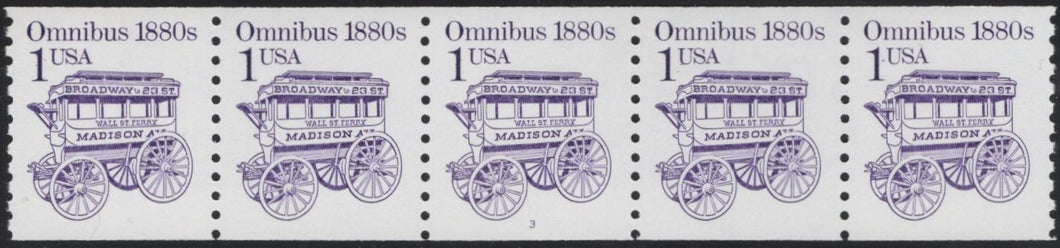 # 2225b (1986) 1880's Omnibus, SG, Not Tag - PS/5, #3, XF MNH