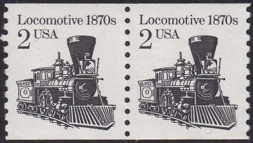 # 2226a (1987) 1870's Locomotive, DG, Not Tag - Coil pr, XF MNH