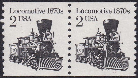 # 2226a (1987) 1870's Locomotive, DG, Not Tag - Coil pr, XF MNH