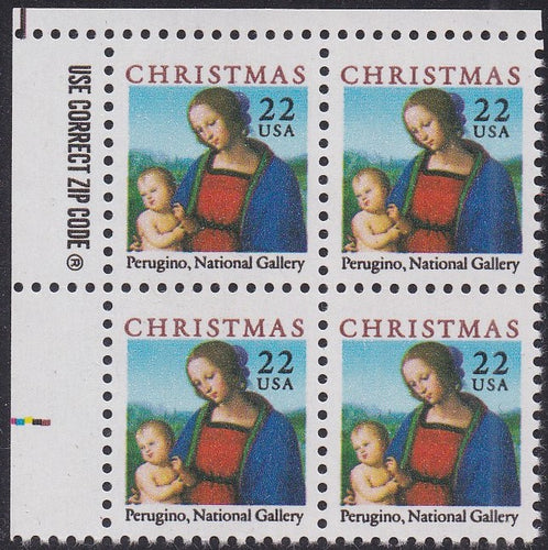 # 2244 (1986) Madonna and Child - Zip Code, BK/4, UL, MNH