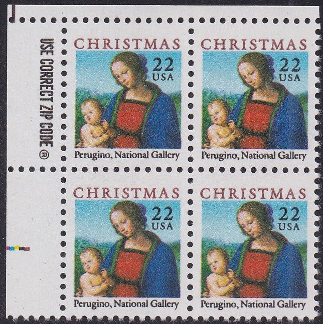 # 2244 (1986) Madonna and Child - Zip Code, BK/4, UL, MNH