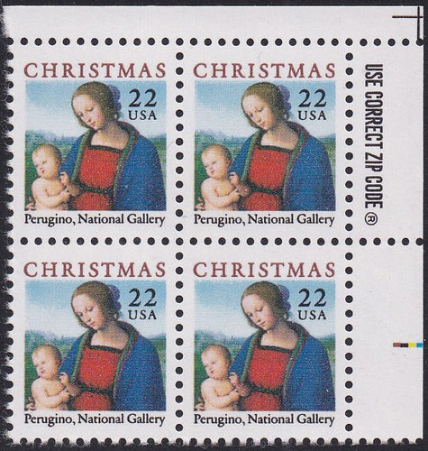 # 2244 (1986) Madonna and Child - Zip Code, BK/4, UR, MNH