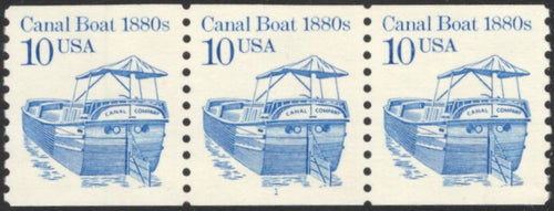 # 2257a (1987) 1880's Canal Boat, DG, Block Tag - PS/3, #1, XF MNH