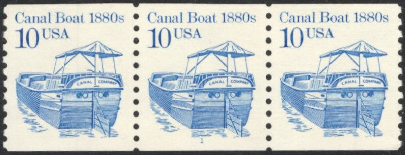 # 2257a (1987) 1880's Canal Boat, DG, Block Tag - PS/3, #1, XF MNH