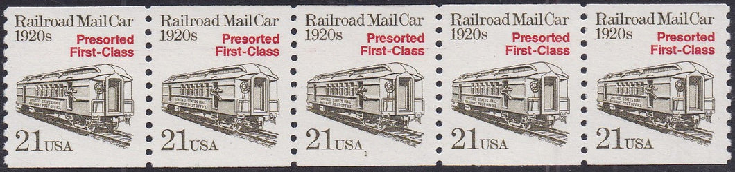 # 2265 (1988) 1920's Railroad Mailcar, Not Tagged - PS/5, #1, XF MNH