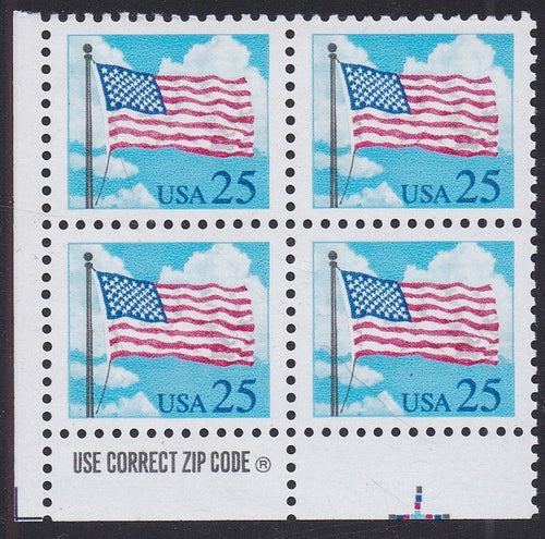# 2278 (1988) Flag with Clouds - Zip BK/4, LL, MNH