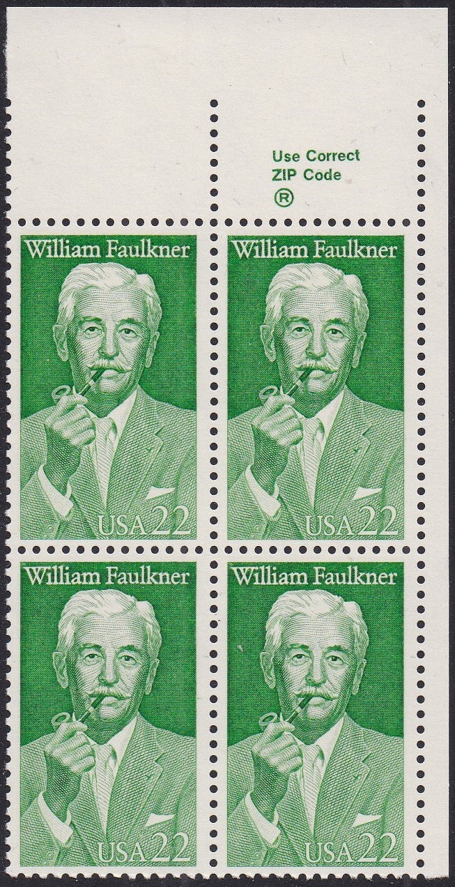 # 2350 (1987) Faulkner - Zip BK/4, UR, MNH