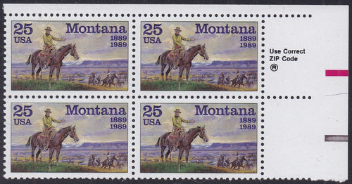 # 2401 (1989) Montana Statehood - Zip Code BK/4, UR, MNH