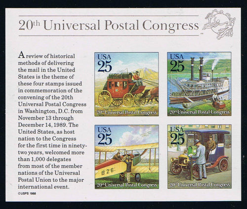 # 2438 (1989) Universal Postal Union Congress - S/S, MNH, SPECIAL SALE - AT FACE