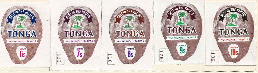 Tonga # 253-257 (1970) Coconuts - Sgls, Set/5, MLH