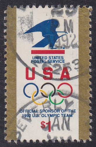 # 2539 (1991) USPS Logo with Olympic Rings - Sgl, Used