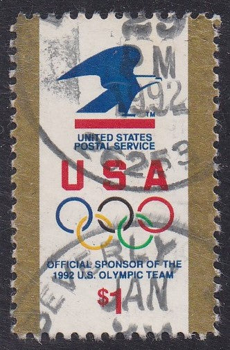 # 2539 (1991) USPS Logo with Olympic Rings - Sgl, Used