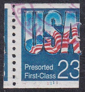# 2607 (1992) Flag, Presort First Class - PS/1, #1111, Used