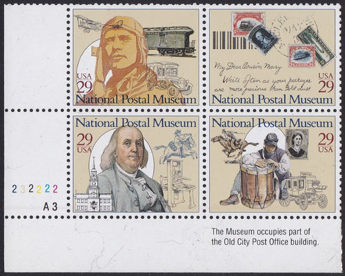 # 2779-82 (1993) Postal Museum - PB, LL #A3-222232, MNH