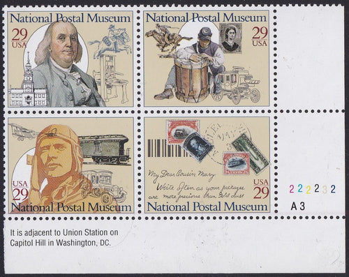 # 2779-82 (1993) Postal Museum - PB, LR #A3-222232, MNH