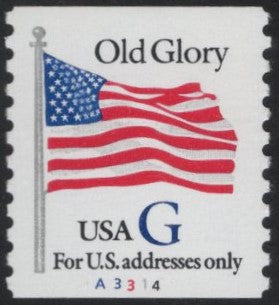 # 2890 (1994) Flag, Blue 'G', 7th Transition Rate - PS/1, #A3314, XF MNH