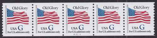 # 2890 (1994) Flag, Blue 'G', 7th Transition Rate - PS/5, #A2211, XF MNH