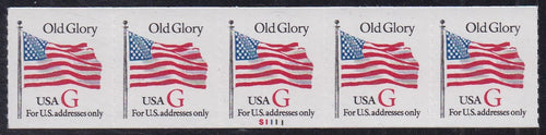 # 2891 (1994) Flag, Red 'G', First Class Transition Rate, Roulette 9.8 - PS/5, #S1111, VF MNH