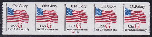 # 2891 (1994) Flag, Red 'G', First Class Transition Rate, Roulette 9.8 - PS/5, #S2222, XF MNH